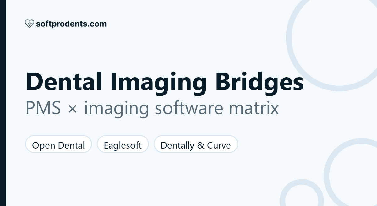 Matrix of dental imaging software bridges to practice management systems: DEXIS, Sidexis, CS Imaging, VixWin, DTX Studio, XVWeb and Vatech