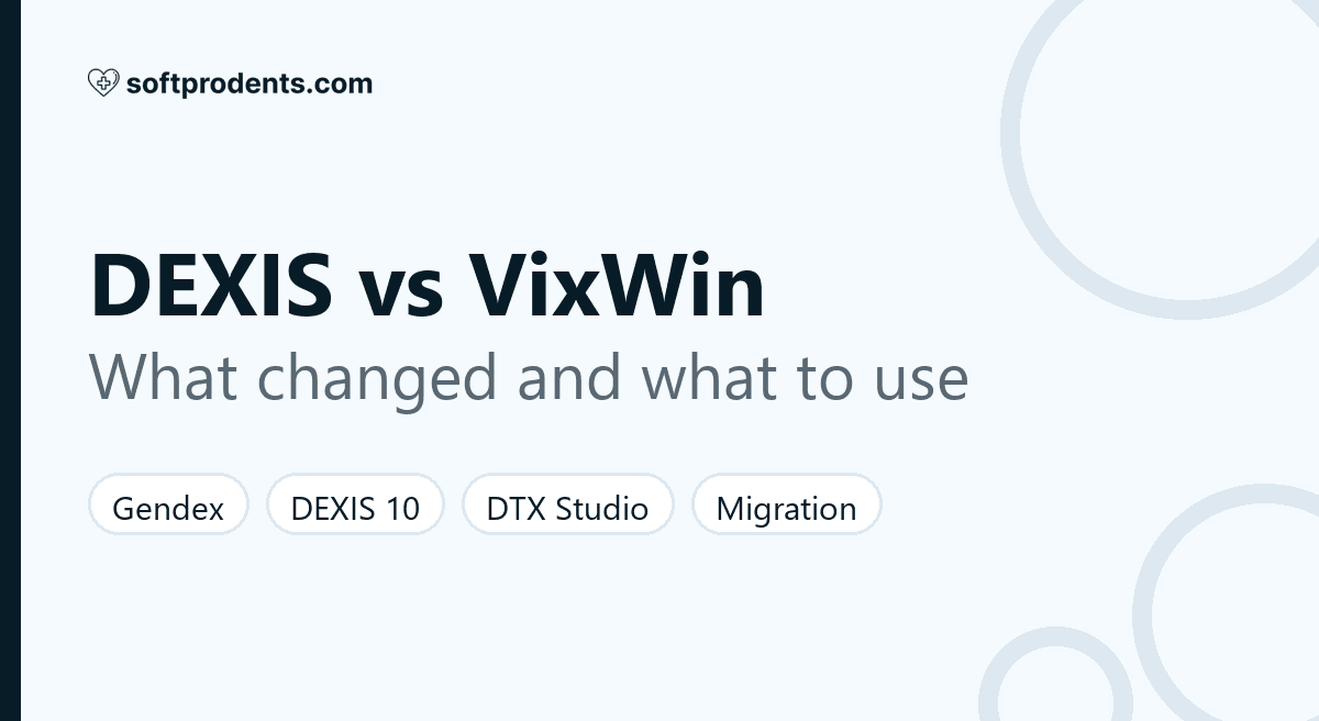 Gendex VixWin Platinum compared with DEXIS Imaging Suite: ownership change, features and migration path